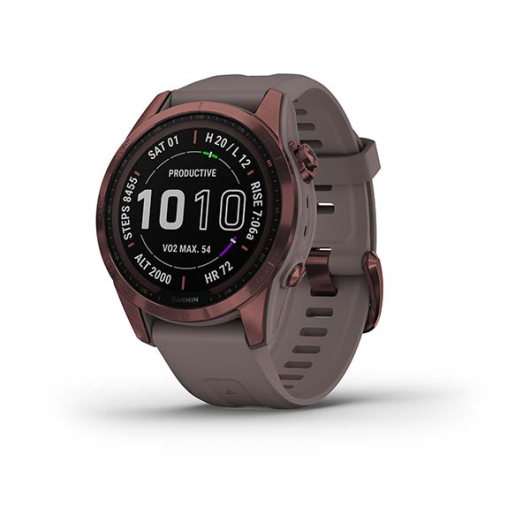 Умные часы Garmin Fenix 7X Sapphire Solar темно-бронзовый с сланцево-серым силиконовым ремешком