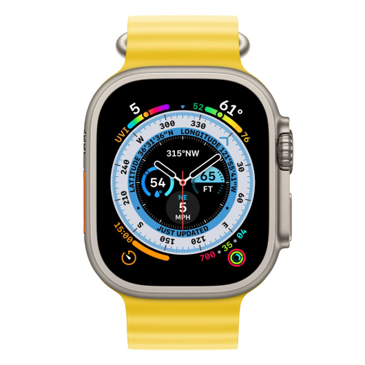 Умные часы Apple Watch Ultra GPS+Cellular 49mm Titanium Case with Yellow Ocean Band, (MNHN3)