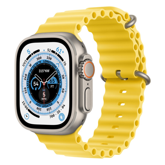 Умные часы Apple Watch Ultra GPS+Cellular 49mm Titanium Case with Yellow Ocean Band, (MNHN3)