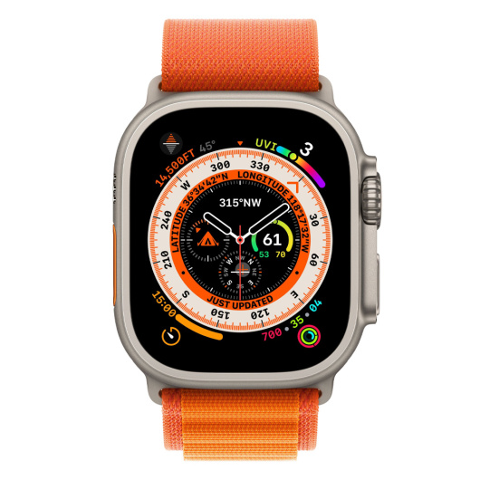 Умные часы Apple Watch Ultra GPS+Cellular 49mm Titanium Case with Orange Alpine Loop S