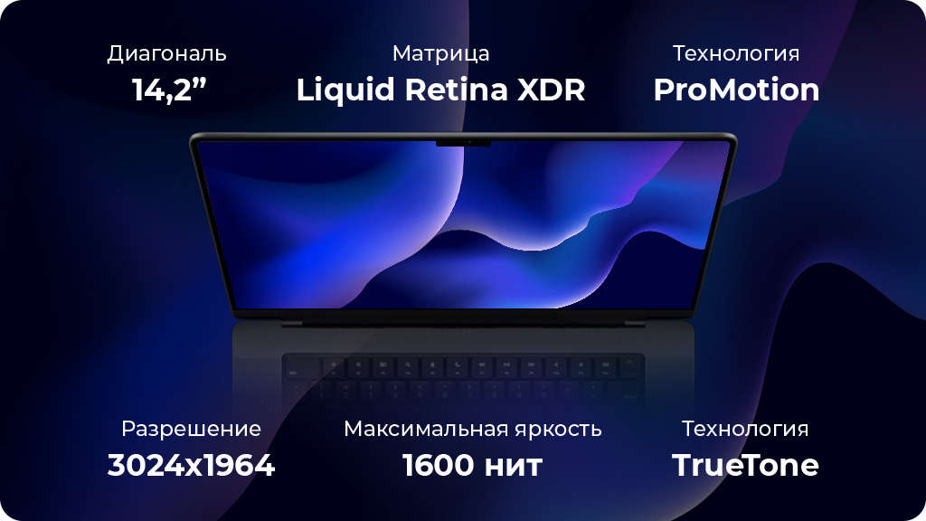 Ноутбук Apple MacBook Pro 14 2023 M2 Pro 16GB/1024GB Серебристый (MPHJ3)