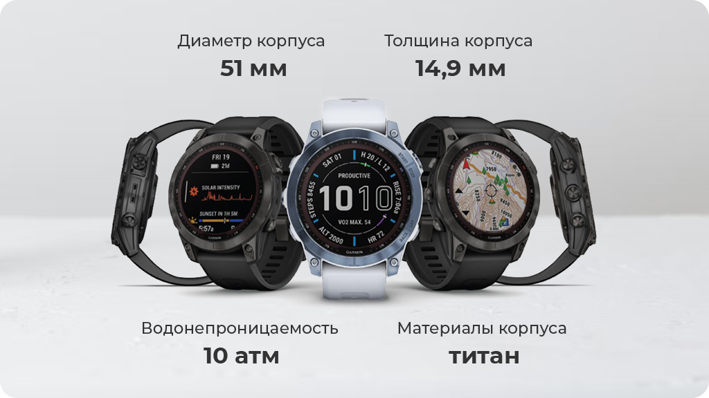 Умные часы Garmin Fenix 7X Solar серый с черным ремешком